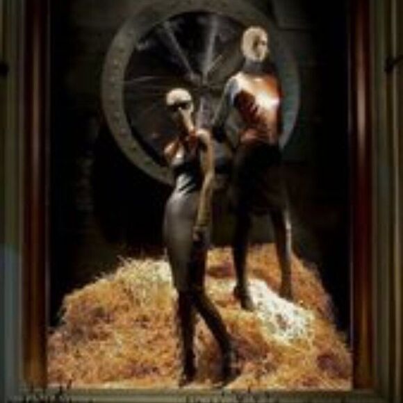 Ralph Lauren Collection Fall 12 Black Merino Wool Leather Trim Knit Sheath Dress - Picture 13 of 16